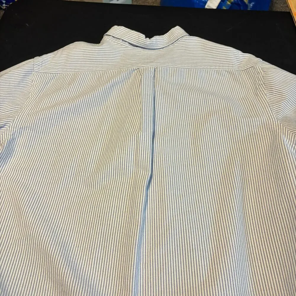Polo Ralph Lauren XXL Classic Fit Button Down Shirt Blue White Stripe Cotton
